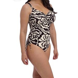 Fantasie Aruba Nights One Piece Swimsuit Black White Underwire 38J